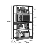 Ραφιέρα επιδαπέδια Obra  μέταλλο καρυδί-μαύρο 60x30x126εκ