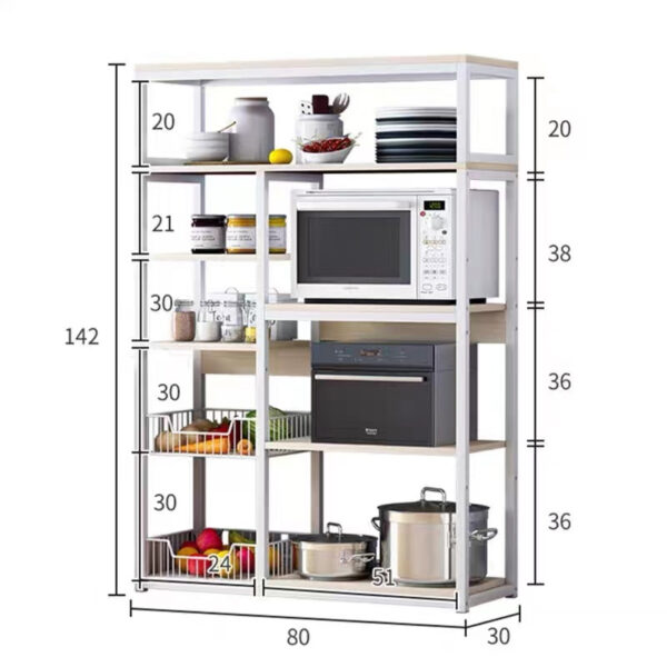 Ραφιέρα επιδαπέδια Leena μέταλλο dark oak-μαύρο 80x30x142εκ