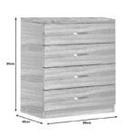 Συρταριέρα Killian  με 4 συρτάρια sonoma 80x40x80εκ