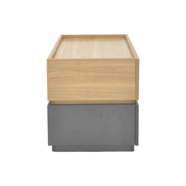 Κομοδίνο Sonlen  mdf σε sonoma-ανθρακί απόχρωση 60x40x44.5εκ