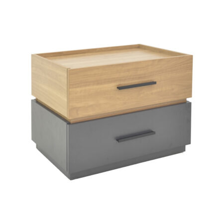 Κομοδίνο Sonlen mdf σε sonoma-ανθρακί απόχρωση 60x40x44.5εκ