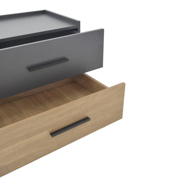 Κομοδίνο Sonlen  mdf σε sonoma-ανθρακί απόχρωση 60x40x44.5εκ