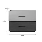 Κομοδίνο Sonlen  mdf σε καρυδί-μπεζ απόχρωση 60x40x44.5εκ