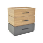 Κομοδίνο Sonlen  mdf σε sonoma-ανθρακί απόχρωση 60x40x66εκ