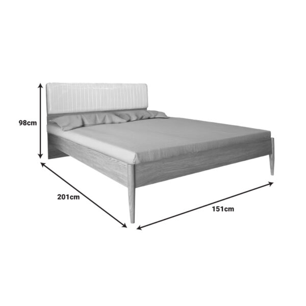 Κρεβάτι Akva  διπλό mdf σε φυσική απόχρωση 150x200εκ