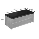 Παπουτσοθήκη-Σκαμπό Kiana  6 ζεύγων με μαύρο μαξιλάρι σε φυσική απόχρωση 80x32x44εκ