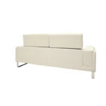 Καναπές Shea 3θέσιος PU ivory-inox 198x80x87εκ