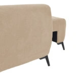 Kαναπές κρεβάτι τριθέσιος αναστρέψιμος Settee ύφασμα με αποθηκευτικό χώρο σε μπεζ απόχρωση 286x204x93εκ