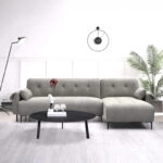 Kαναπές κρεβάτι τριθέσιος αναστρέψιμος Nuavid ύφασμα σε γκρι απόχρωση 293x143x85εκ