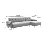 Kαναπές κρεβάτι τριθέσιος αναστρέψιμος Nuavid  ύφασμα σε κίτρινη απόχρωση 293x143x85εκ