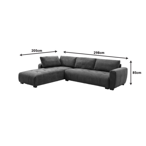 Γωνιακός καναπές Gianco  αναστρέψιμος ύφασμα σε μέντα απόχρωση 298x208x85εκ