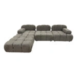 Kαναπές τριθέσιος με σκαμπό Hypnotic I  ύφασμα με μαξιλάρια σε γκρι-μπεζ απόχρωση 294x196x76εκ