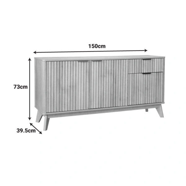 Μπουφές Hamea  mdf σε φυσική απόχρωση 150x39,5x73εκ