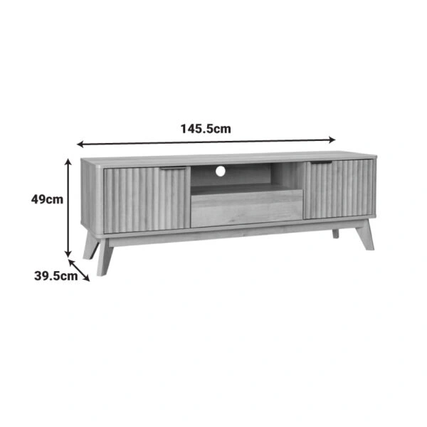 Έπιπλο τηλεόρασης Hamea  mdf σε φυσική απόχρωση 145x39,5x49εκ