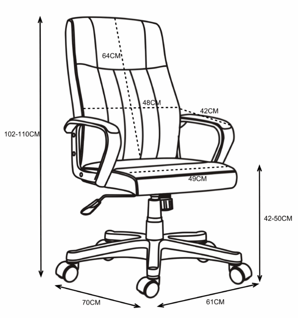 Καρέκλα γραφείου διευθυντή Roby  με pu χρώμα μαύρο