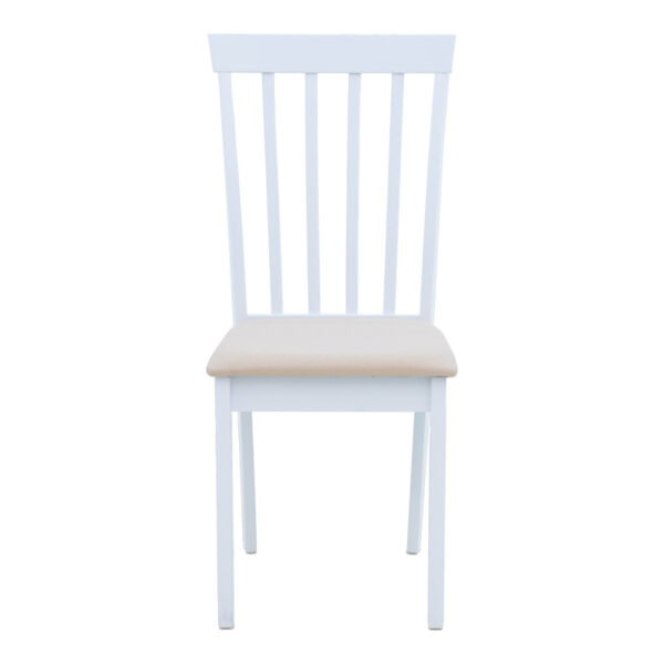 Καρέκλα Houston  rubberwood σε λευκή απόχρωση 40x49x94εκ