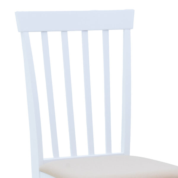 Καρέκλα Houston  rubberwood σε λευκή απόχρωση 40x49x94εκ