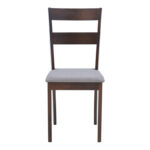 Καρέκλα Dallan  rubberwood σε καρυδί απόχρωση 40x47.5x89εκ