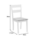 Καρέκλα York  σε λευκή-φυσική απόχρωση 39.5x47.5x89εκ