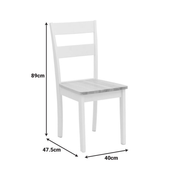 Καρέκλα York  σε λευκή-φυσική απόχρωση 39.5x47.5x89εκ