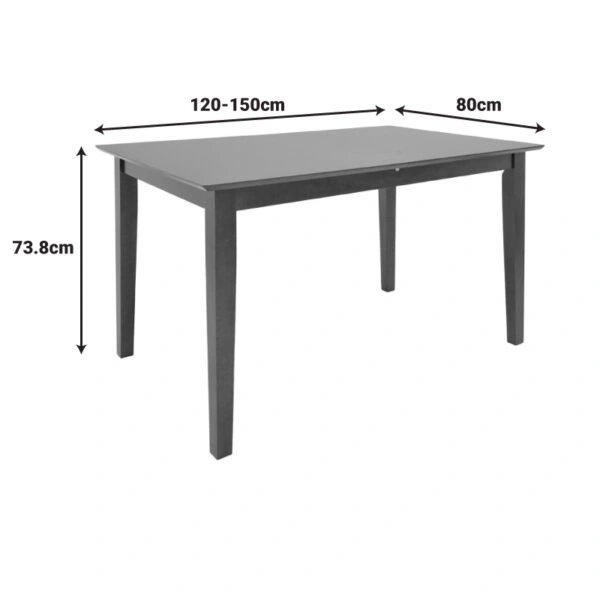 Tραπεζαρία επεκτεινόμενη Mabor-Houston  ξύλο σε καρυδί απόχρωση 120-150x80x73,8εκ