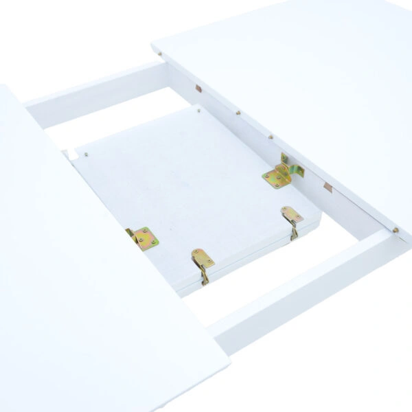 Tραπεζαρία επεκτεινόμενη Mabor-Houston ξύλο σε λευκή απόχρωση 120-150x80x73,8εκ