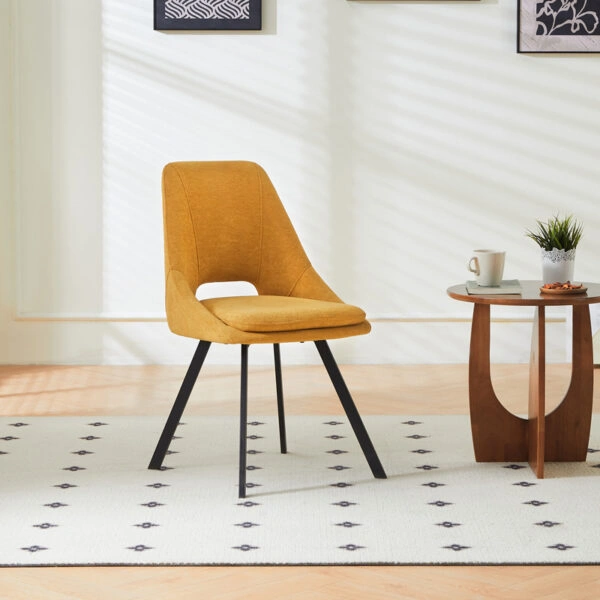Καρέκλα Initiate  κίτρινο ύφασμα-πόδι μαύρο μέταλλο 48x57x85εκ