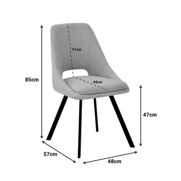 Καρέκλα Initiate  κίτρινο ύφασμα-πόδι μαύρο μέταλλο 48x57x85εκ