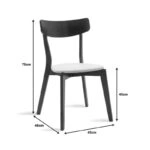 Καρέκλα Toto μπεζ ύφασμα-rubberwood καρυδί πόδι