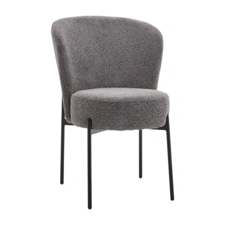 Καρέκλα Houlian pakoworld γκρι ύφασμα-πόδι μαύρο μέταλλο 44x66x89εκ