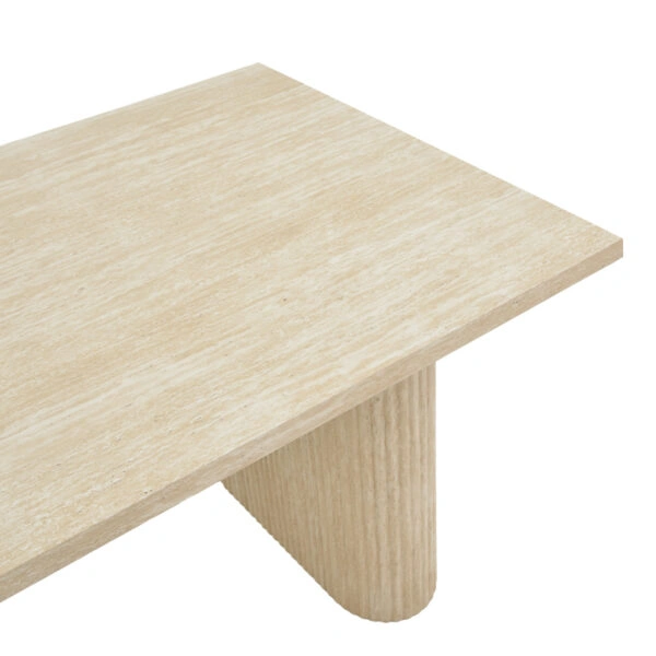 Τραπέζι Loozir  mdf σε όψη τραβερτίνας 180x90x75εκ