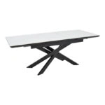 Τραπέζι Rogemi  sintered stone -γκρι mdf-μαύρο μέταλλο 160-200x90x75εκ