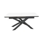 Τραπέζι Rogemi  sintered stone -γκρι mdf-μαύρο μέταλλο 160-200x90x75εκ