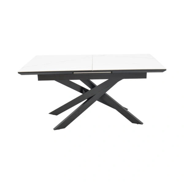 Τραπέζι Rogemi  sintered stone -γκρι mdf-μαύρο μέταλλο 160-200x90x75εκ