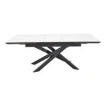 Τραπέζι Rogemi  sintered stone -γκρι mdf-μαύρο μέταλλο 160-200x90x75εκ