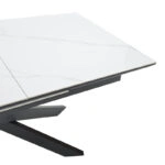 Τραπέζι Rogemi  sintered stone -γκρι mdf-μαύρο μέταλλο 160-200x90x75εκ