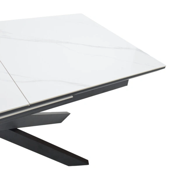 Τραπέζι Rogemi  sintered stone -γκρι mdf-μαύρο μέταλλο 160-200x90x75εκ