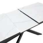 Τραπέζι Rogemi  sintered stone -γκρι mdf-μαύρο μέταλλο 160-200x90x75εκ