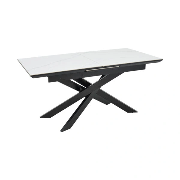 Τραπέζι Rogemi  sintered stone -γκρι mdf-μαύρο μέταλλο 160-200x90x75εκ