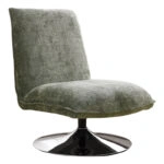 Καρέκλα Remona  περιστρεφόμενη πράσινο ύφασμα-πόδι χρωμίου 63x80x80εκ
