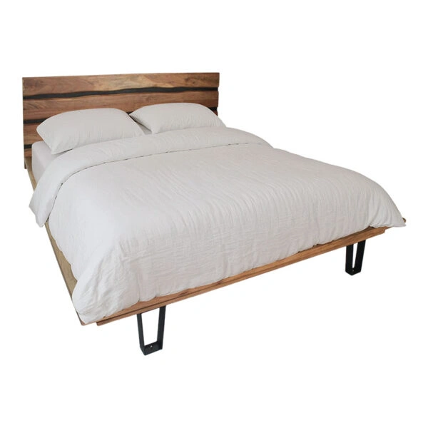 Κρεβάτι Imena  μασίφ ξύλο ακακίας σε φυσική απόχρωση 160x200εκ