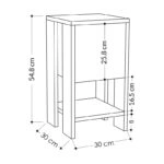 Κομοδίνο Ema  μελαμίνη σε φυσική - λευκή απόχρωση 30x30x55εκ
