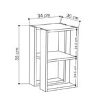 Κομοδίνο Passion μελαμίνη σε ανθρακί απόχρωση 34x30x55εκ