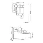 Έπιπλο εισόδου Vesty  μελαμίνη σε γκρι retro απόχρωση 100x30x61εκ