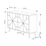 Μπουφές Dune  σε καρυδί απόχρωση 123x35x77.4εκ
