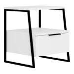 Κομοδίνο Johana μαύρο-λευκό 45x40x50εκ