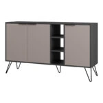 Μπουφές Clara  σε μόκα-ανθρακί απόχρωση 142x35,6x83εκ