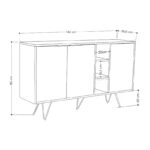 Μπουφές Clara  σε μόκα-ανθρακί απόχρωση 142x35,6x83εκ