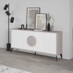 Μπουφές Gora σε λευκή με μόκα απόχρωση 180x35.6x82εκ