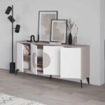 Μπουφές Gora σε λευκή με μόκα απόχρωση 180x35.6x82εκ